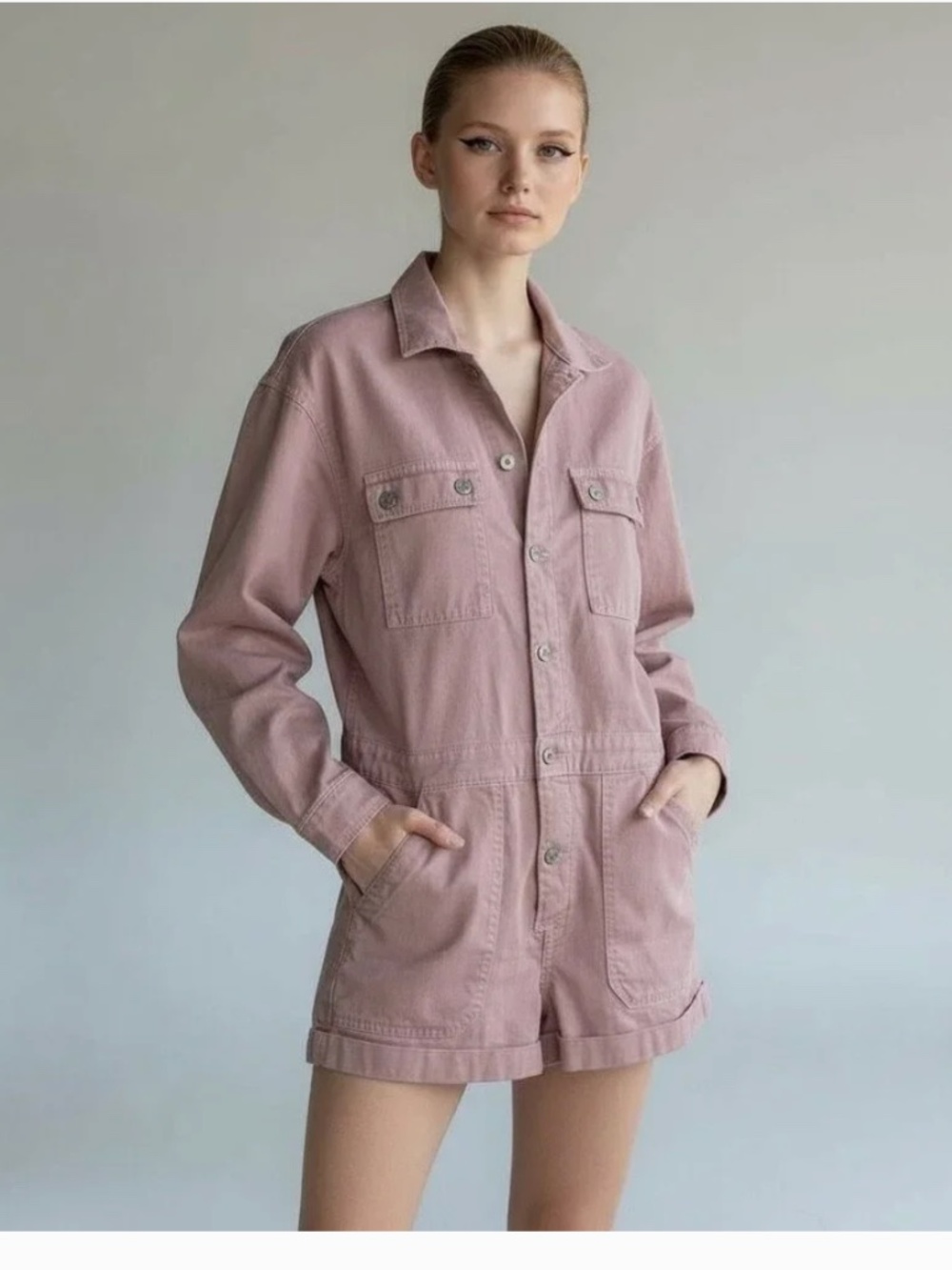 Mikuta The Dusty Pink Short Jumpsuit Utility Romper One Piece Medium